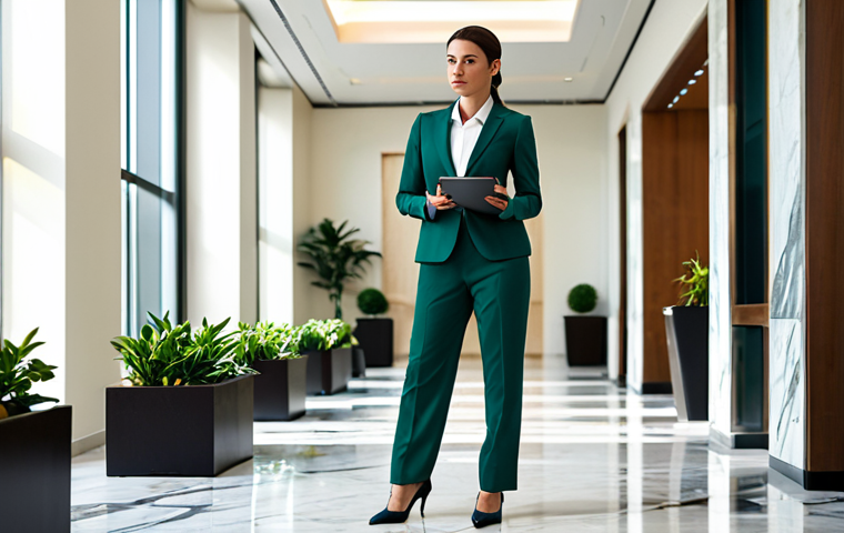 로얄매치 타일 변화 알고리즘 - **

A professional businesswoman in a modest, tailored business suit, standing confidently in a mode...