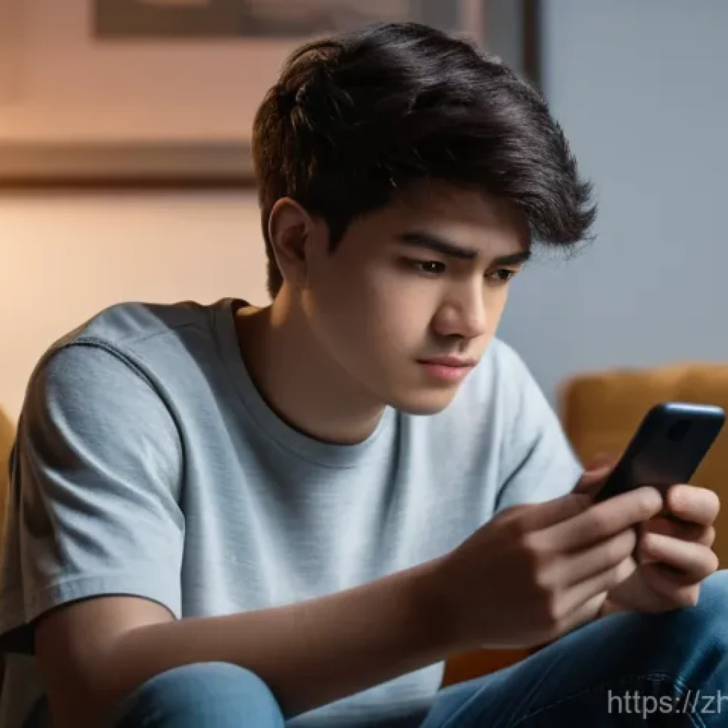 로얄매치 저장 데이터 복구 - A young adult, with a look of dismay and frustration, holds a smartphone displaying a shattered and ...