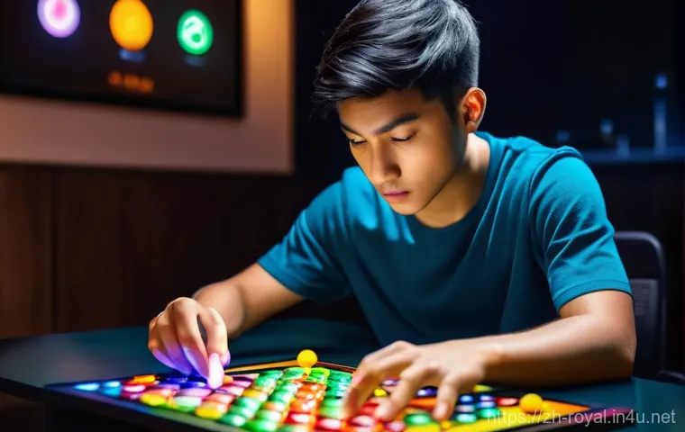 로얄매치 속도 증가 팁 - **Prompt:** A vibrant and dynamic close-up of a young adult player, with a focused and determined ex...