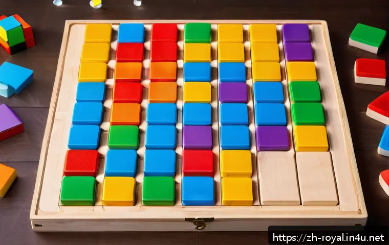 로얄매치 스테이지 100 공략 - A vibrant and detailed puzzle game board layout showing a colorful grid filled with various blocks i...