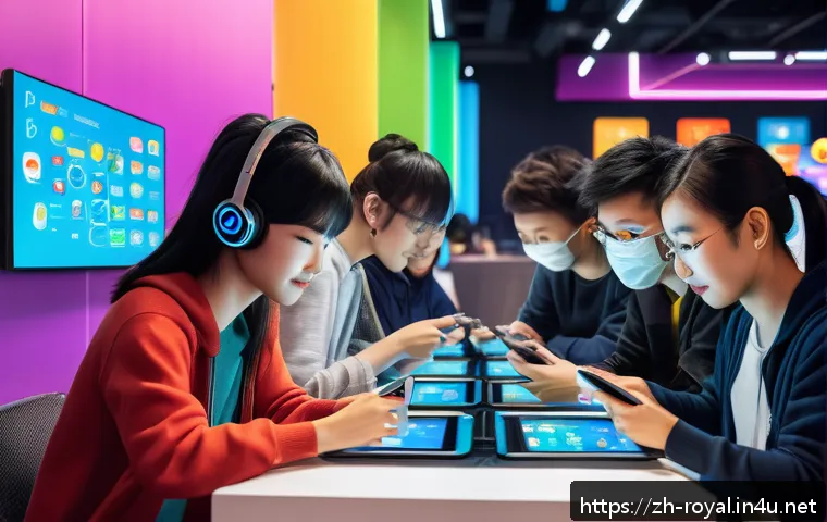 로얄매치 커뮤니티 기능 - A vibrant, modern digital gaming community scene set in a sleek, futuristic virtual space filled wit...