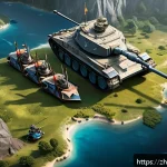 로얄매치 상위권 공략법 - A dynamic battlefield scene in a fantasy strategy game setting, featuring a diverse team of heroes i...